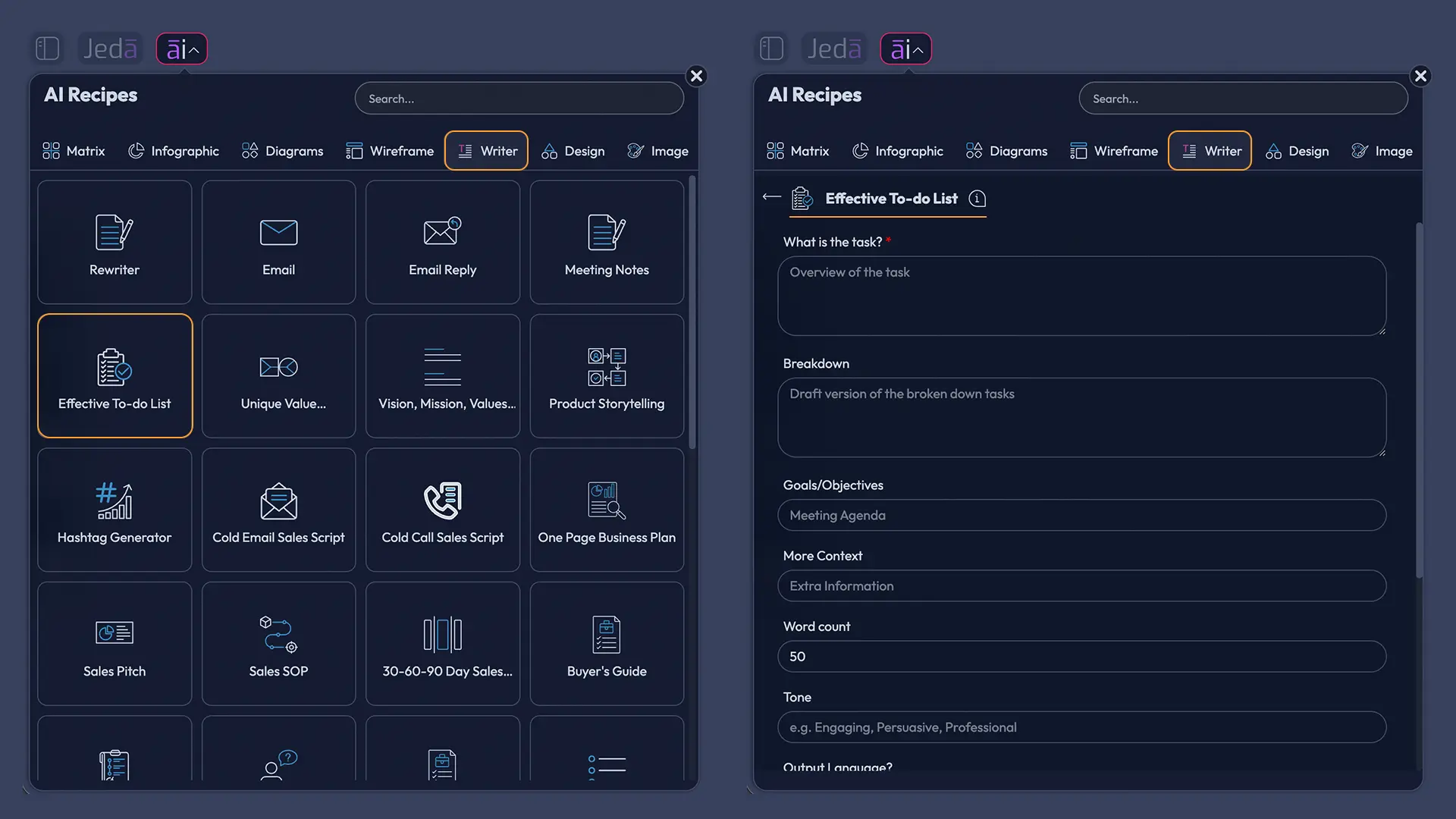 Search AI recipes for an effective to do list