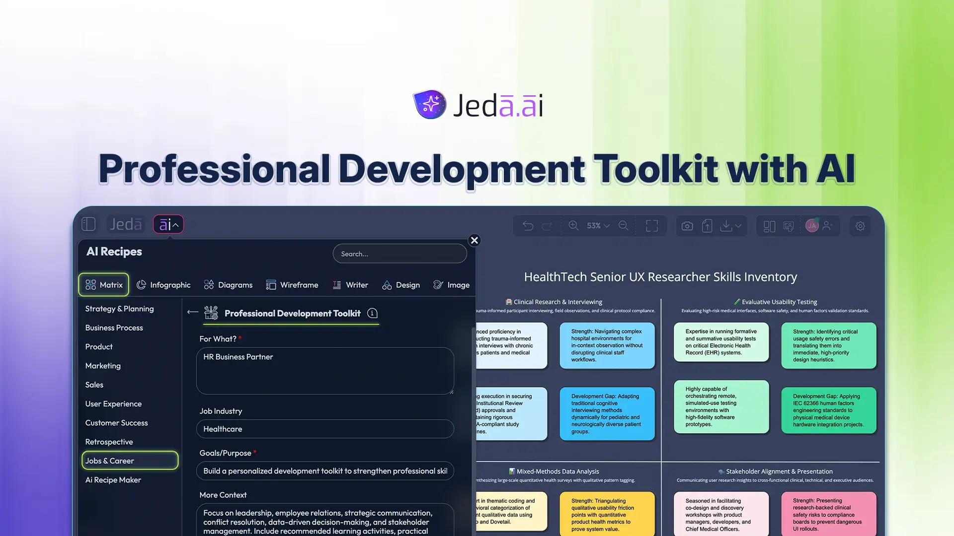 Professional Development Toolkit with AI: Free Visual Template for Clean Actions