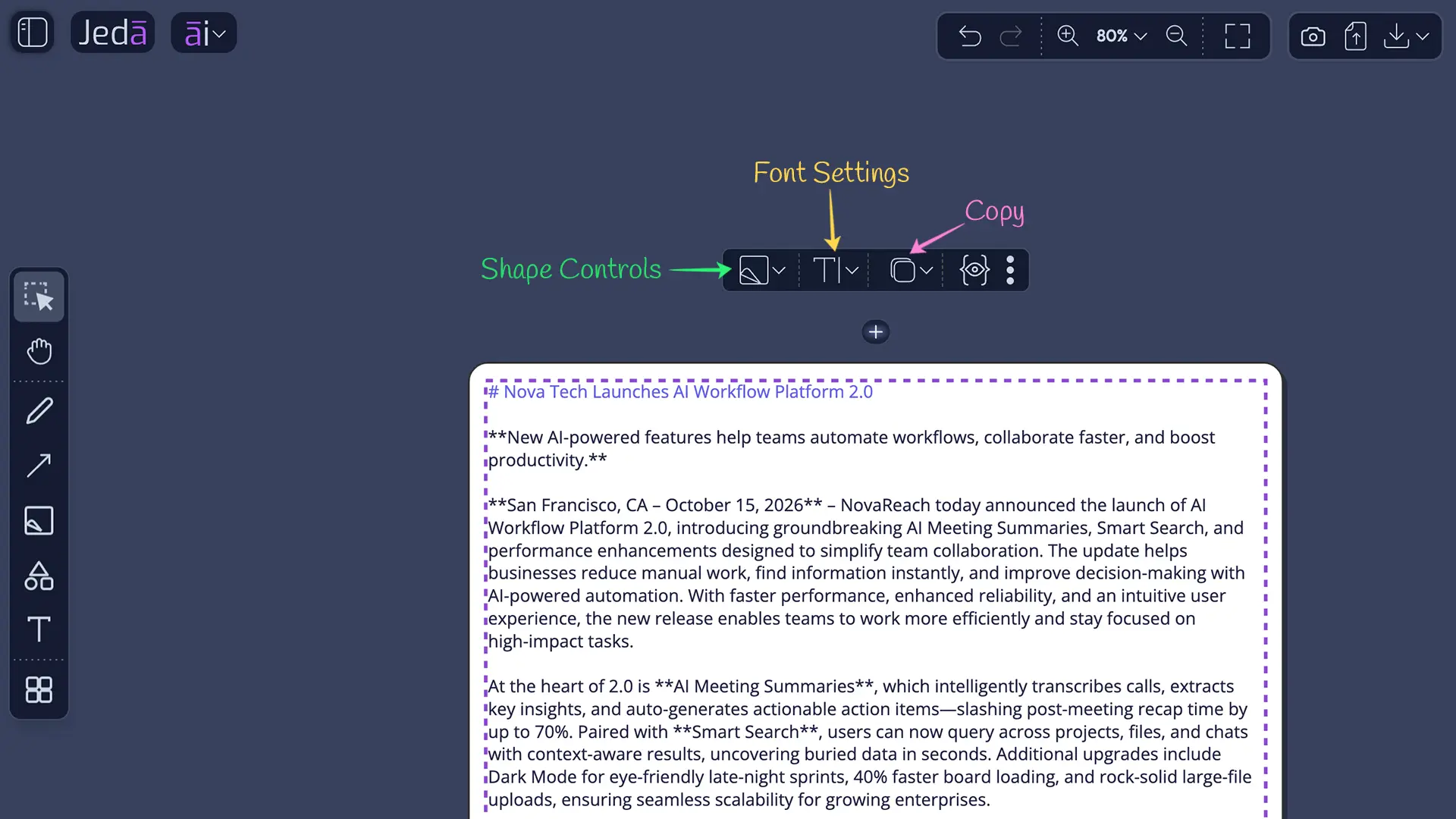 Press Release with AI editing and formatting preview