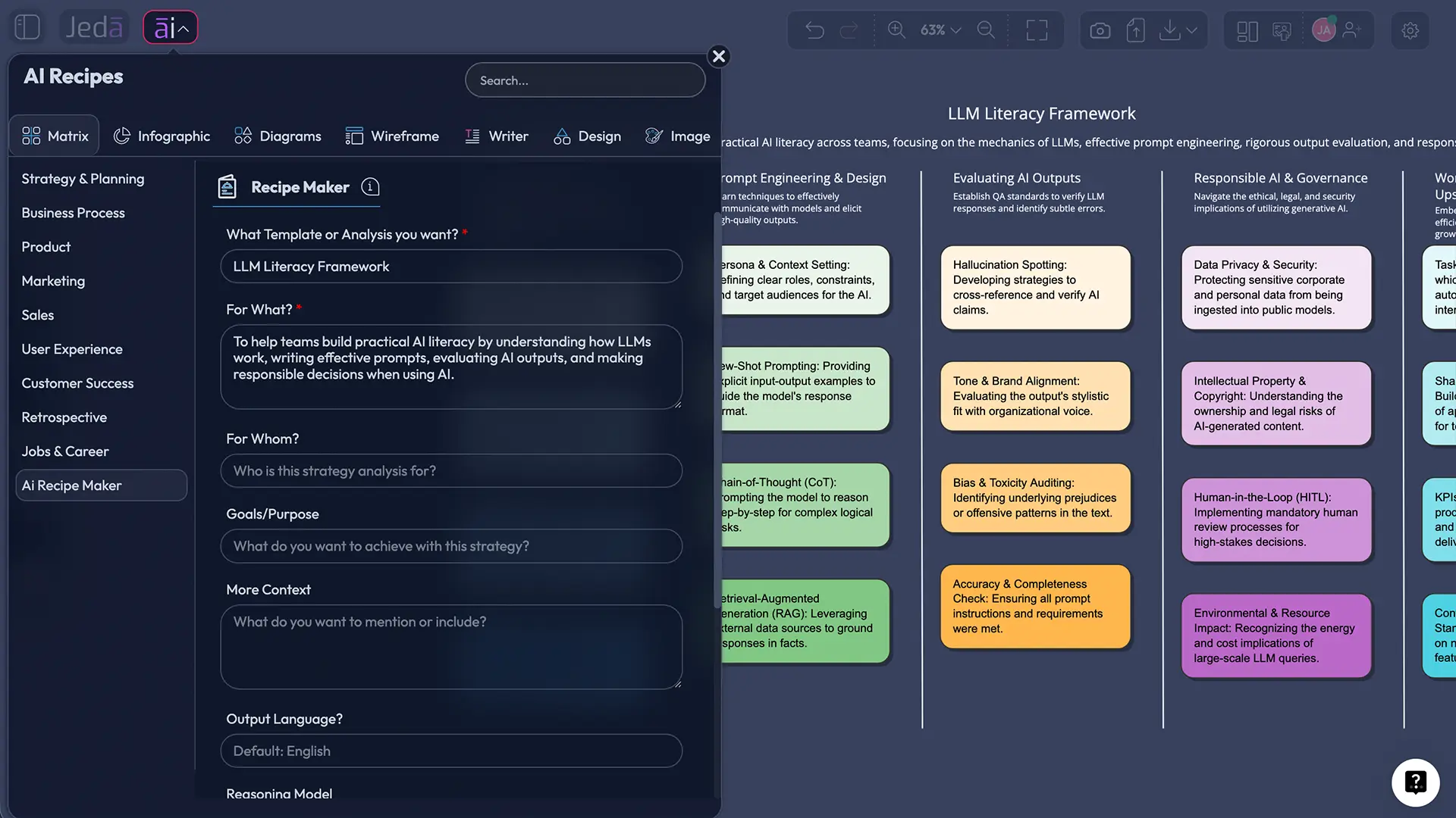 LLM Literacy AI Workspace visual framework