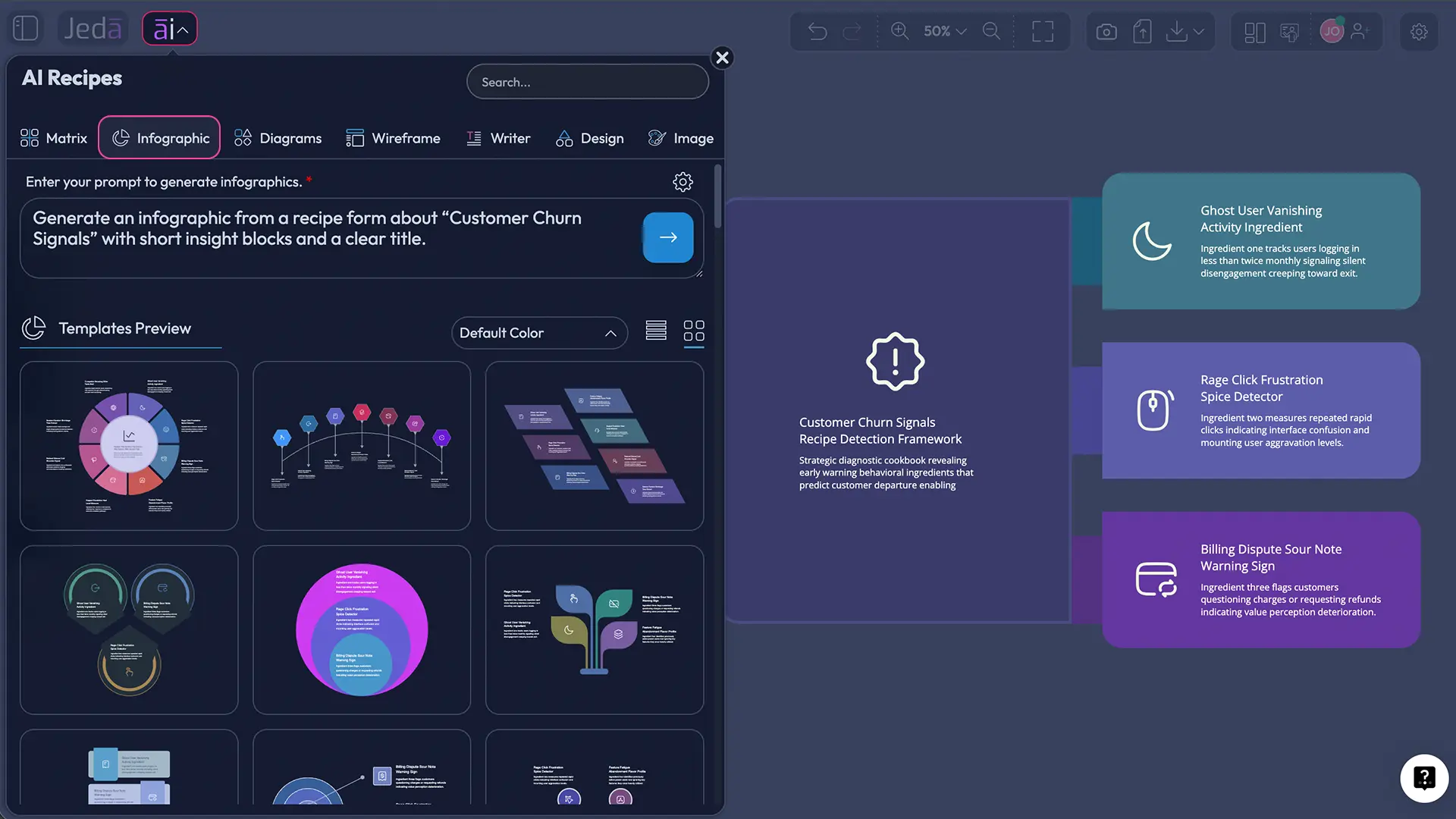 AI Infographic Generator recipe in Jeda.ai