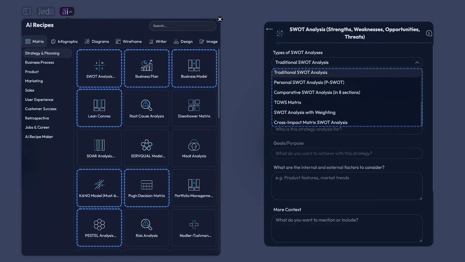 AI tools for MBA students in Jeda.ai recipes
