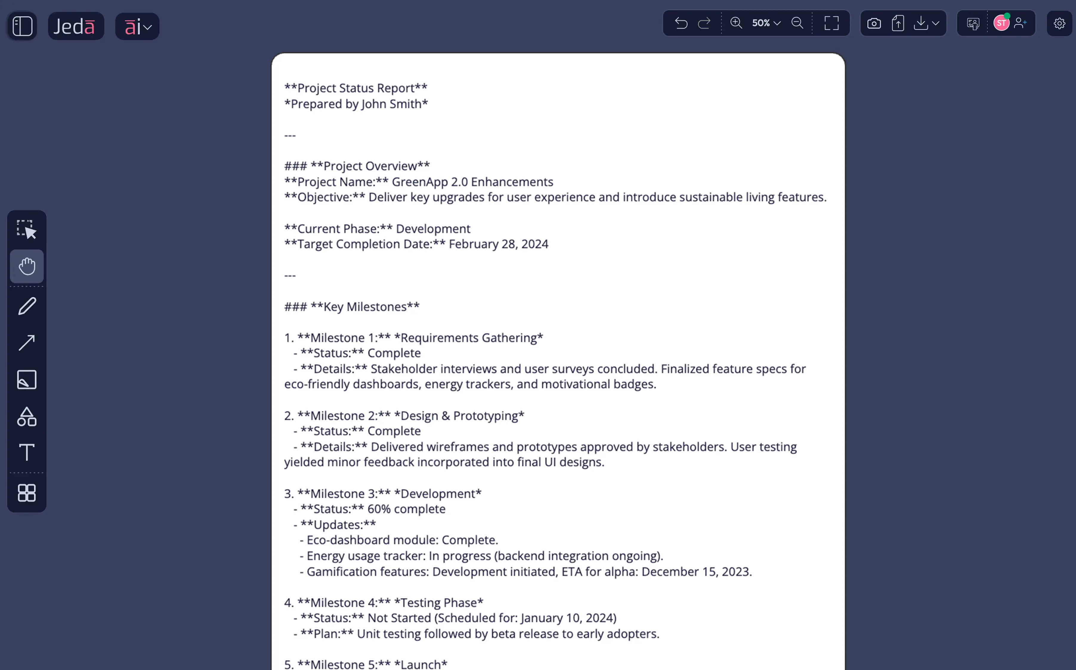 Project Status Report