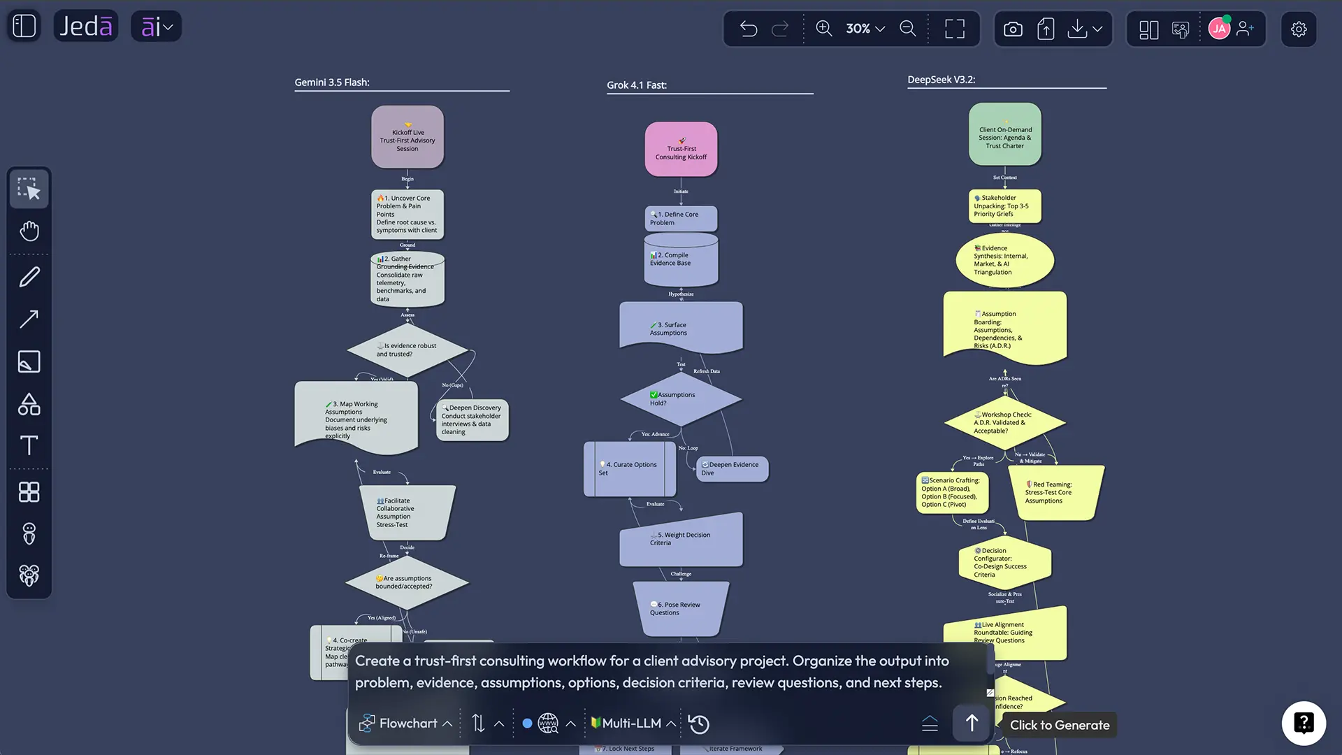 Prompt Bar creating AI for Consultants workflow