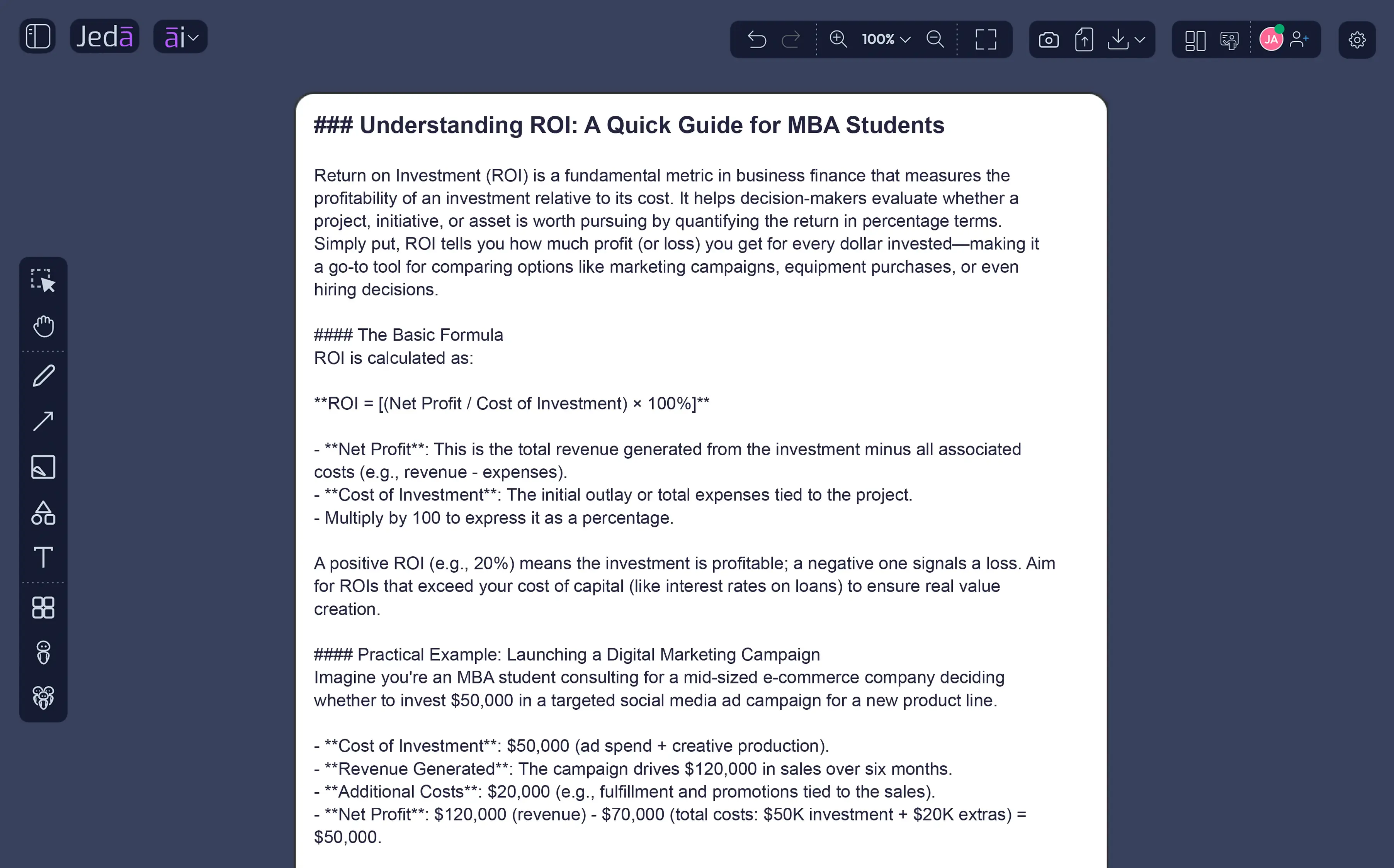ROI Calculation Explanation
