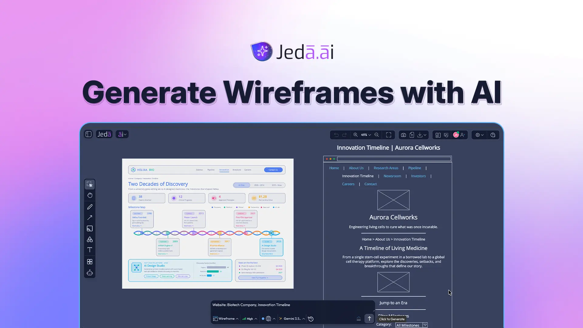 Turn a rough product idea into an editable UI layout in minutes