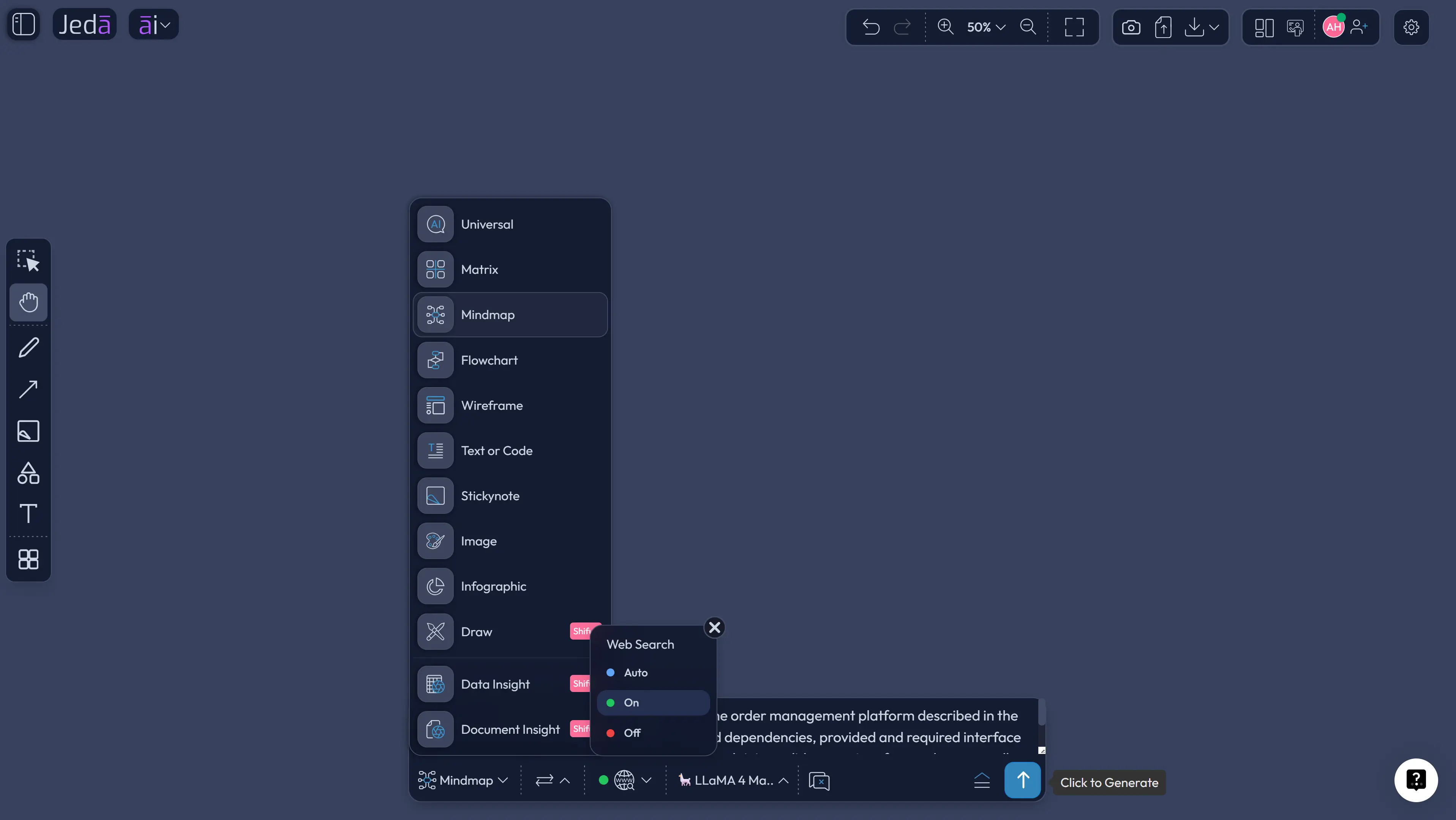 Prompt Bar Data Flow Diagram with AI