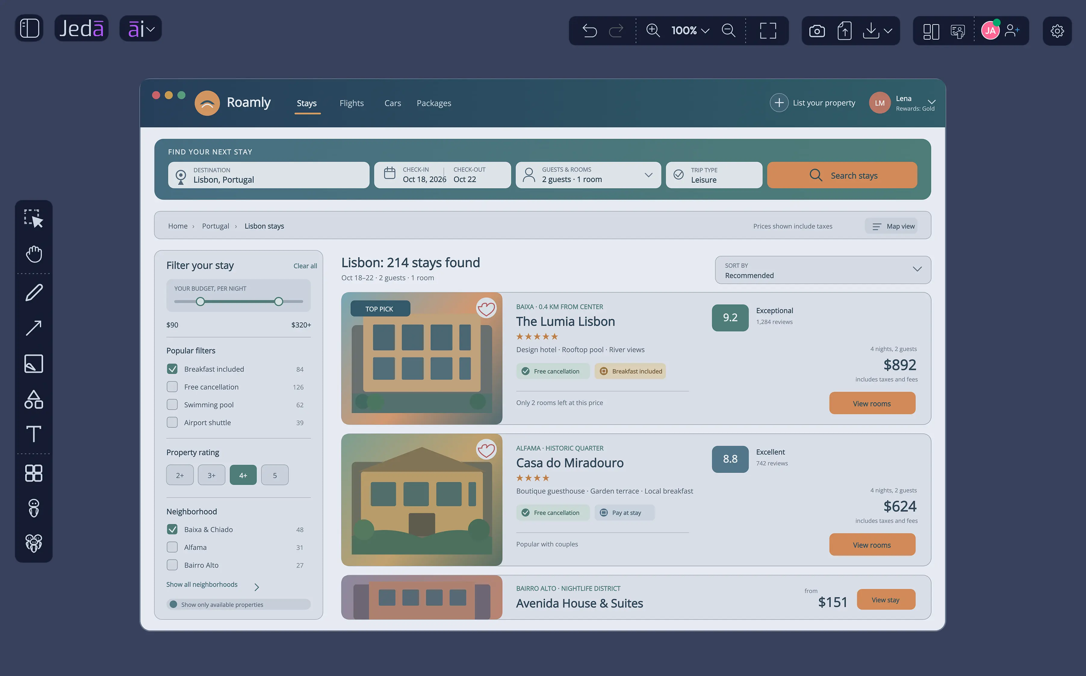Travel Booking Search Results