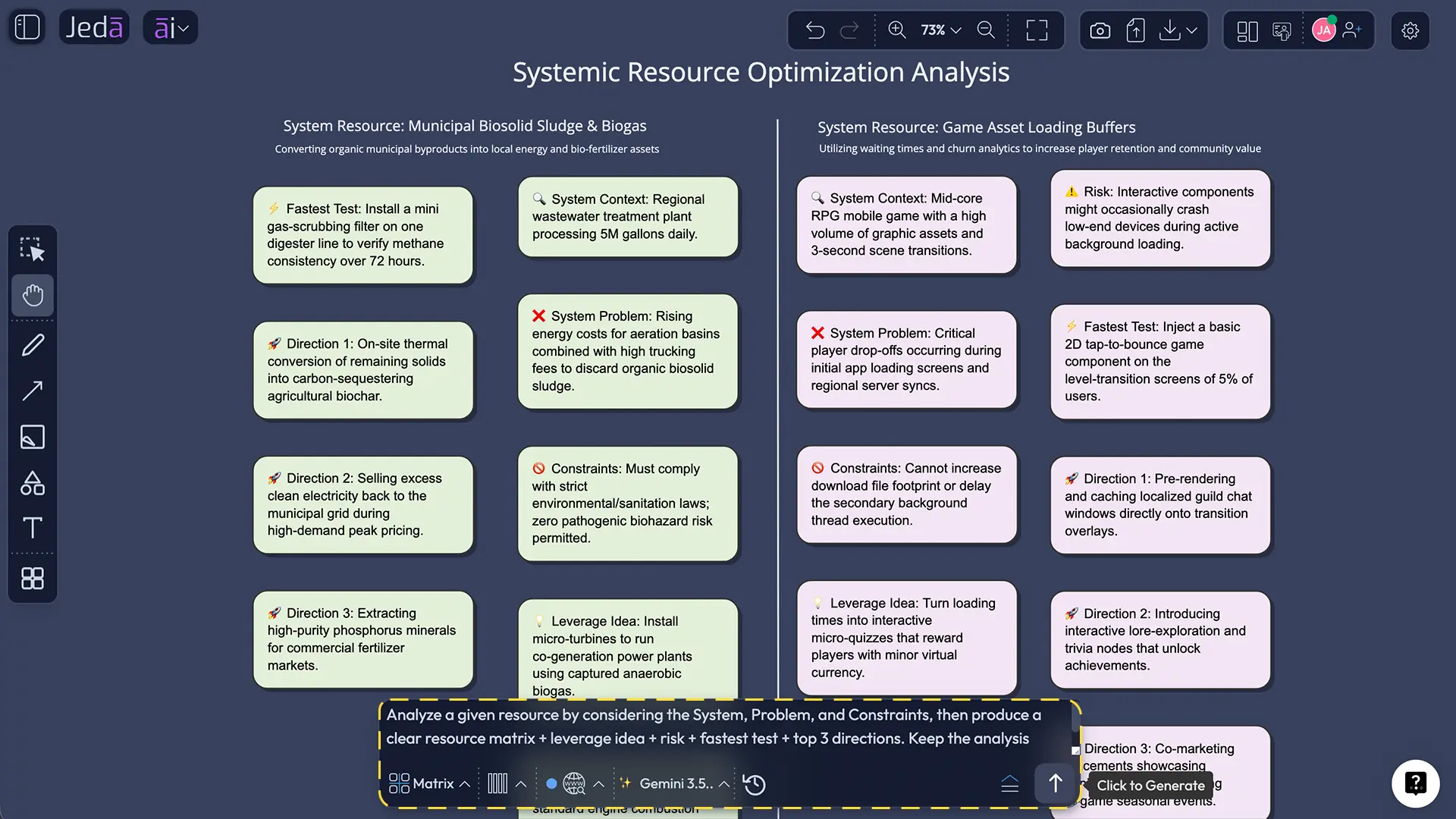 TRIZ resource analysis matrix generated with AI